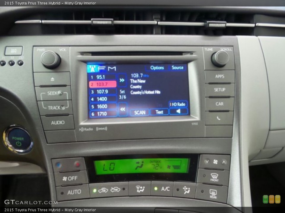 Misty Gray Interior Controls for the 2015 Toyota Prius Three Hybrid #97454428