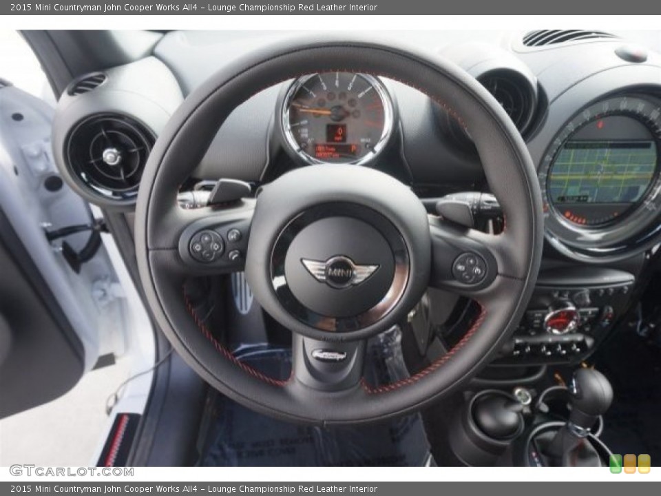 Lounge Championship Red Leather Interior Steering Wheel for the 2015 Mini Countryman John Cooper Works All4 #97493556