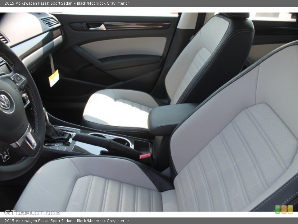 Black/Moonrock Gray Interior Front Seat for the 2015 Volkswagen Passat Sport Sedan #97521423