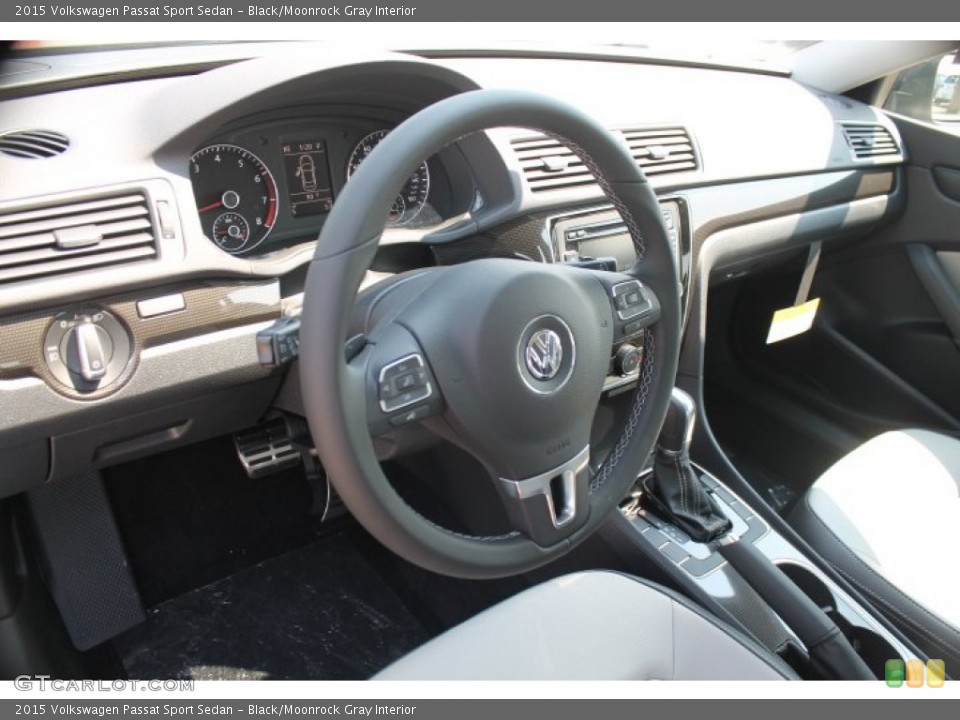 Black/Moonrock Gray Interior Prime Interior for the 2015 Volkswagen Passat Sport Sedan #97521432