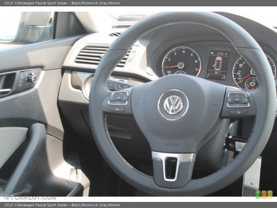 Black/Moonrock Gray Interior Steering Wheel for the 2015 Volkswagen Passat Sport Sedan #97521489