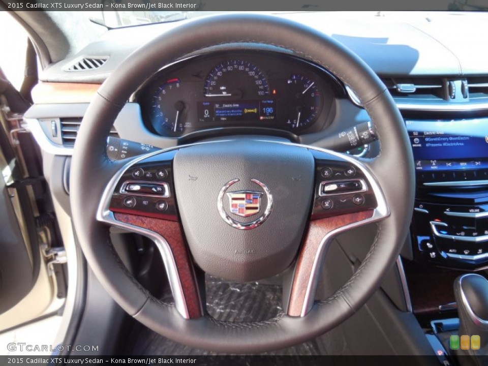 Kona Brown/Jet Black Interior Steering Wheel for the 2015 Cadillac XTS Luxury Sedan #97534334