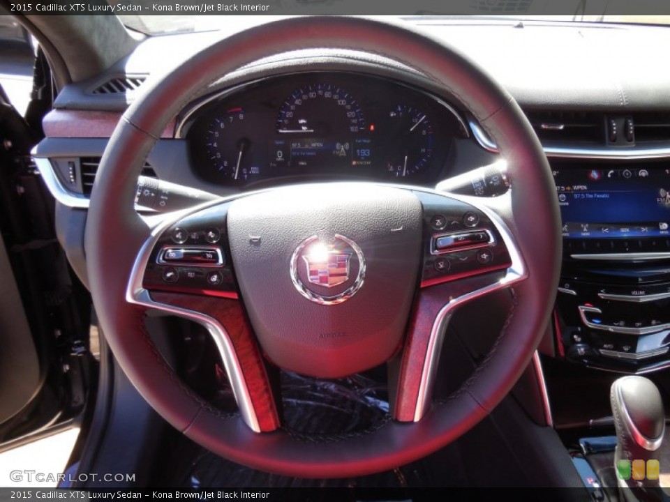 Kona Brown/Jet Black Interior Steering Wheel for the 2015 Cadillac XTS Luxury Sedan #97534619