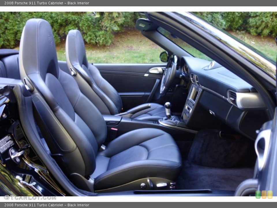 Black Interior Front Seat for the 2008 Porsche 911 Turbo Cabriolet #97554911