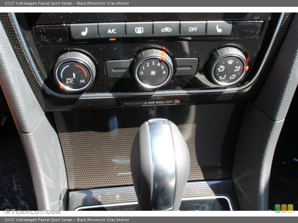 Black/Moonrock Gray Interior Controls for the 2015 Volkswagen Passat Sport Sedan #97555226