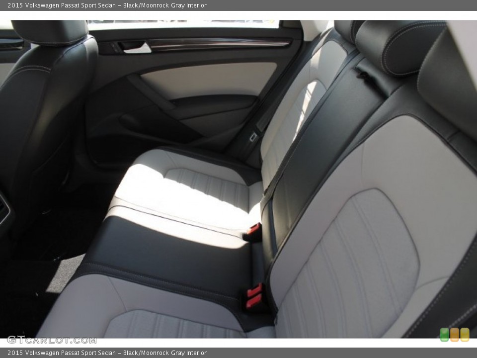 Black/Moonrock Gray Interior Rear Seat for the 2015 Volkswagen Passat Sport Sedan #97555328
