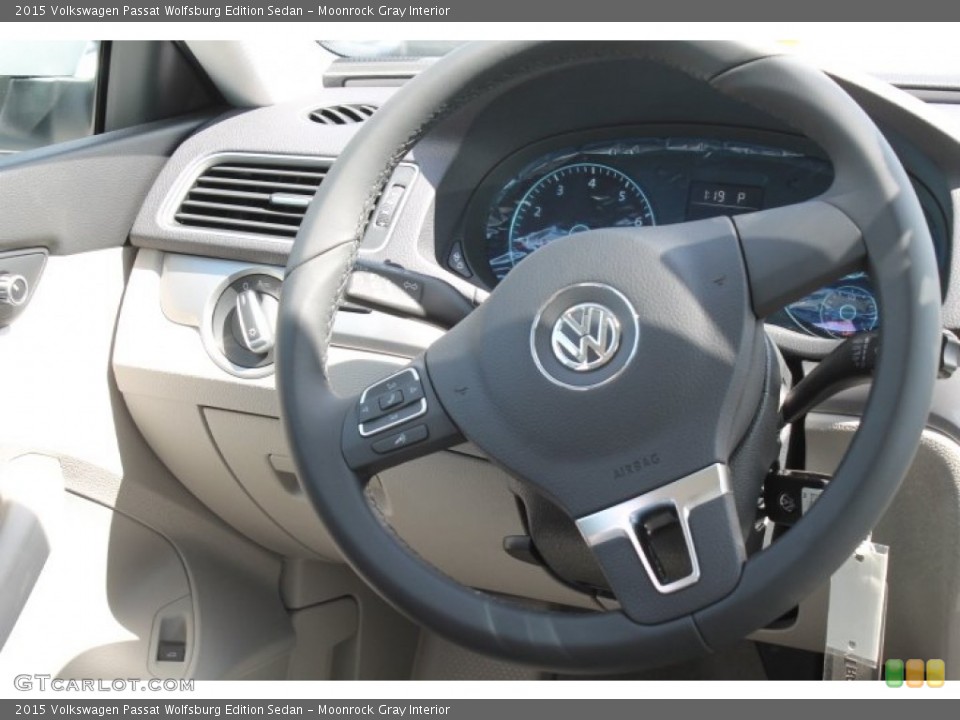 Moonrock Gray Interior Steering Wheel for the 2015 Volkswagen Passat Wolfsburg Edition Sedan #97556288