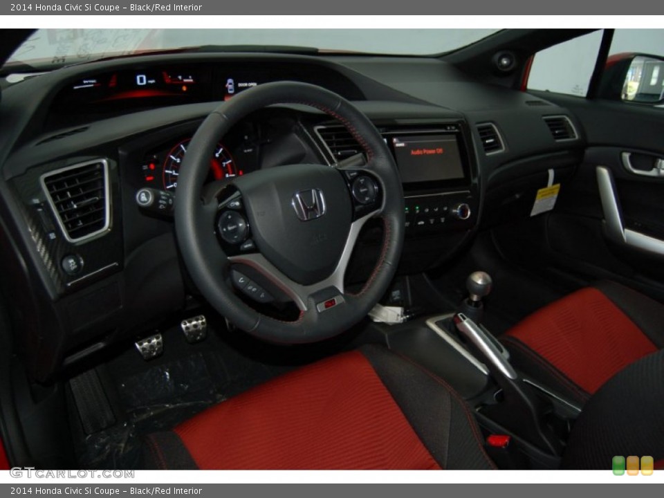 Black/Red Interior Prime Interior for the 2014 Honda Civic Si Coupe #97581196