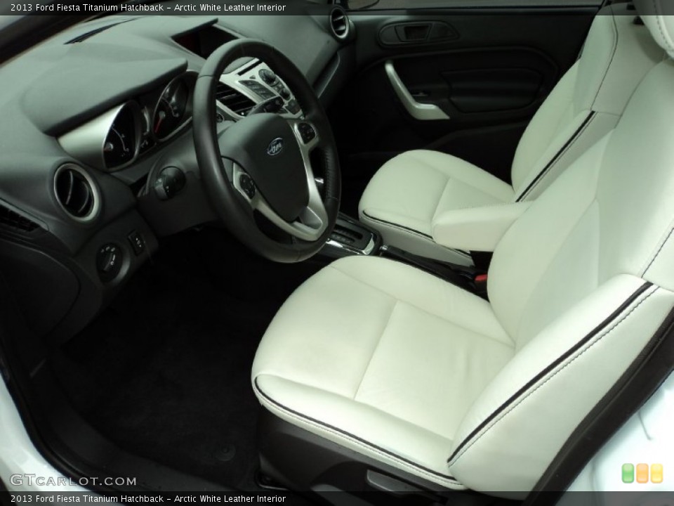 Arctic White Leather Interior Front Seat for the 2013 Ford Fiesta Titanium Hatchback #97585615