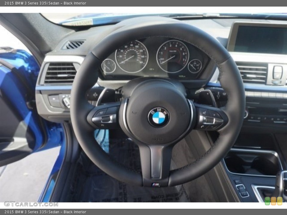 Black Interior Steering Wheel for the 2015 BMW 3 Series 335i Sedan #97588540
