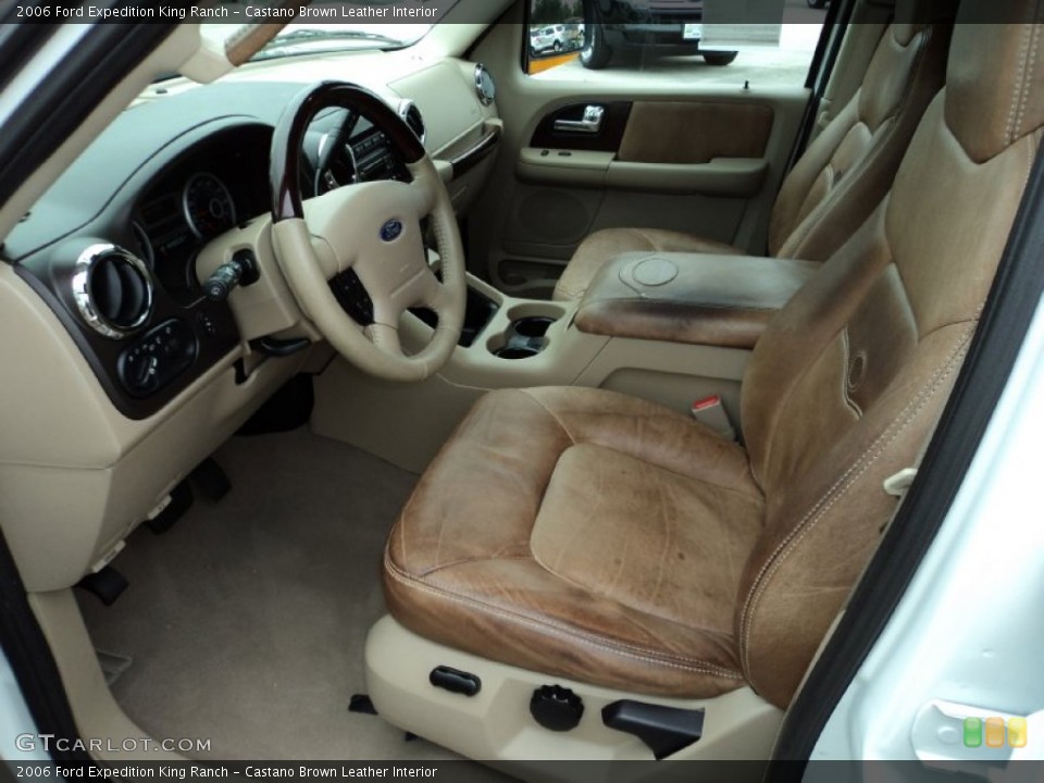Castano Brown Leather Interior Front Seat for the 2006 Ford Expedition King Ranch #97589725