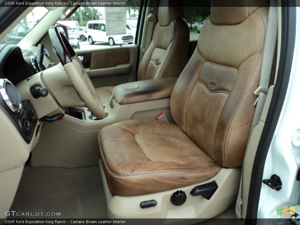 Castano Brown Leather Interior Front Seat for the 2006 Ford Expedition King Ranch #97589755