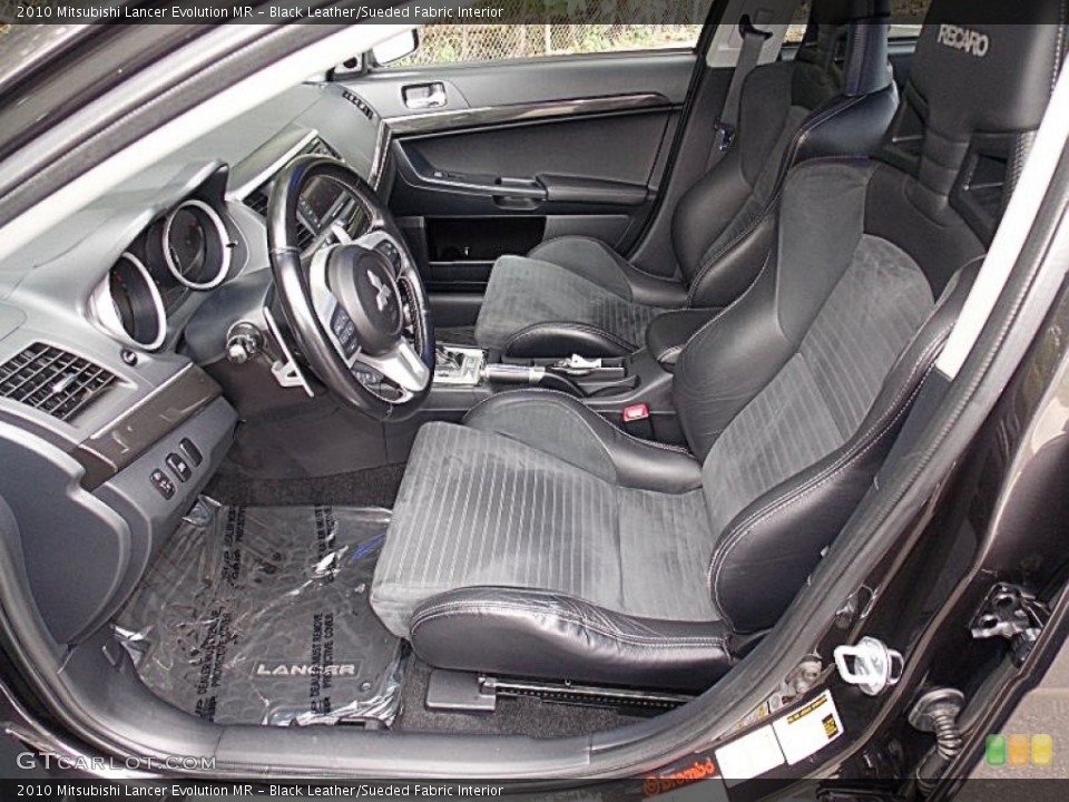 Black Leather/Sueded Fabric 2010 Mitsubishi Lancer Evolution Interiors