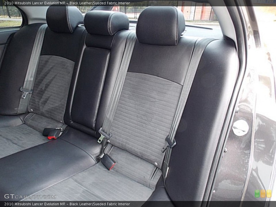 Black Leather/Sueded Fabric Interior Rear Seat for the 2010 Mitsubishi Lancer Evolution MR #97590601