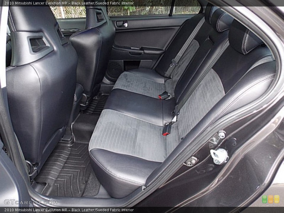 Black Leather/Sueded Fabric Interior Rear Seat for the 2010 Mitsubishi Lancer Evolution MR #97590637