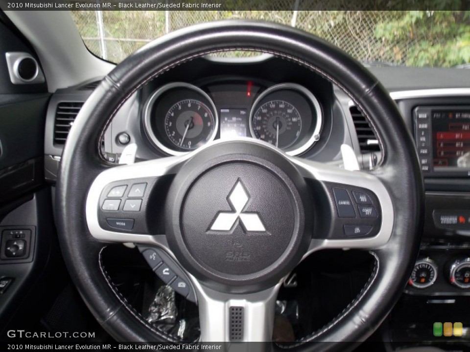 Black Leather/Sueded Fabric Interior Steering Wheel for the 2010 Mitsubishi Lancer Evolution MR #97590976