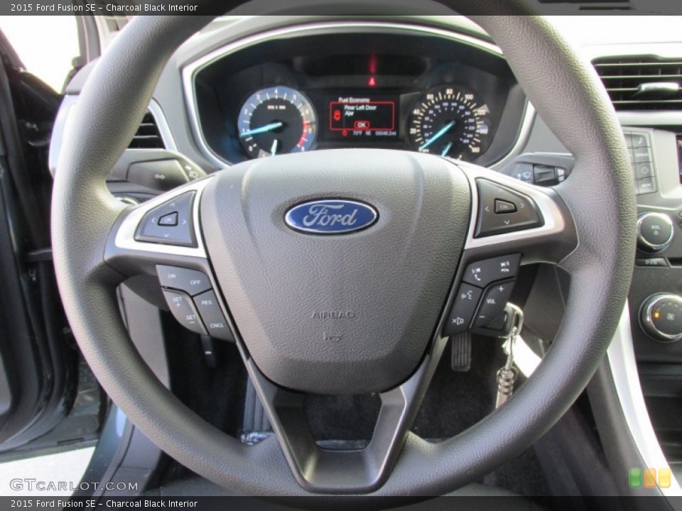 Charcoal Black Interior Steering Wheel for the 2015 Ford Fusion SE #97596259