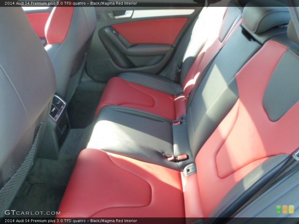 Black/Magma Red Interior Rear Seat for the 2014 Audi S4 Premium plus 3.0 TFSI quattro #97612450