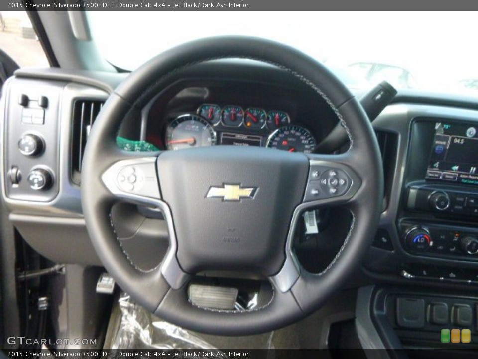Jet Black/Dark Ash Interior Steering Wheel for the 2015 Chevrolet Silverado 3500HD LT Double Cab 4x4 #97626451