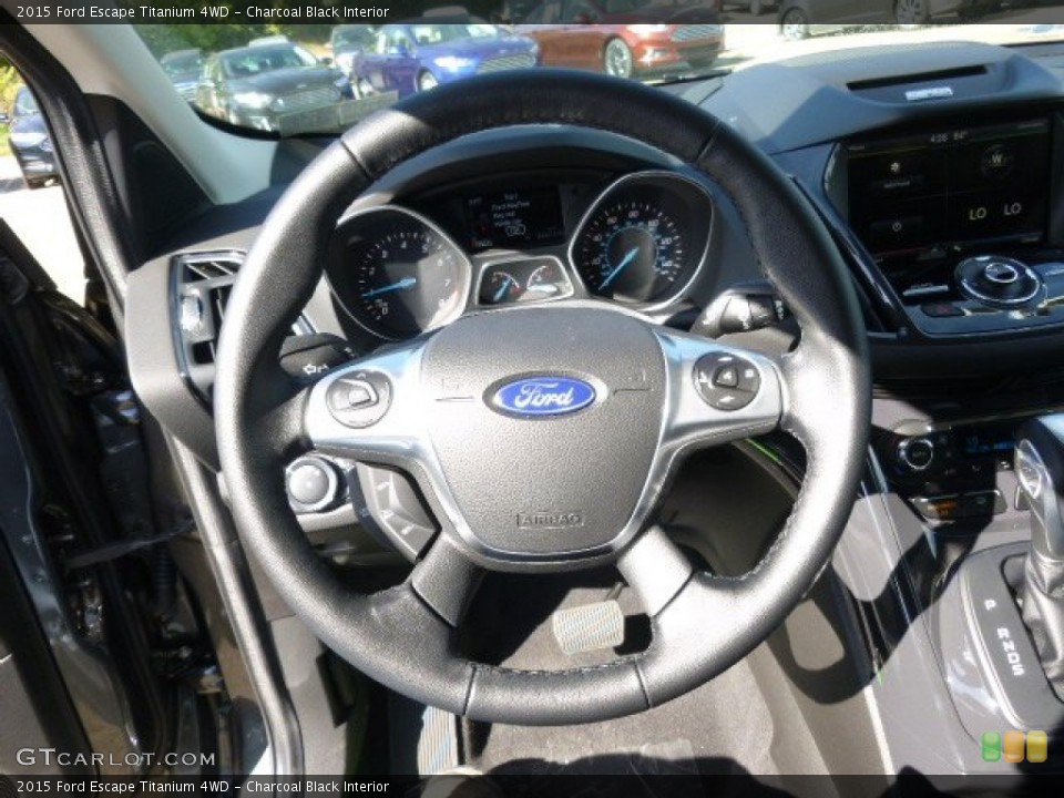Charcoal Black Interior Steering Wheel for the 2015 Ford Escape Titanium 4WD #97633612