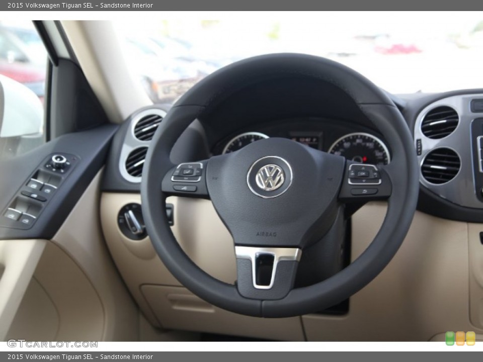Sandstone Interior Steering Wheel for the 2015 Volkswagen Tiguan SEL #97634315