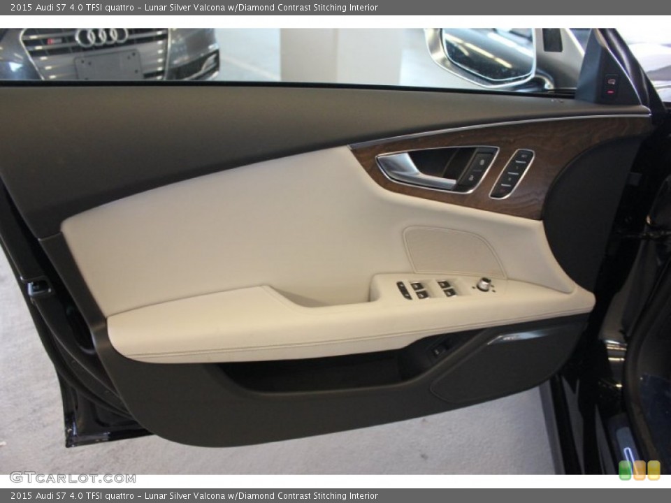 Lunar Silver Valcona w/Diamond Contrast Stitching Interior Door Panel for the 2015 Audi S7 4.0 TFSI quattro #97648731