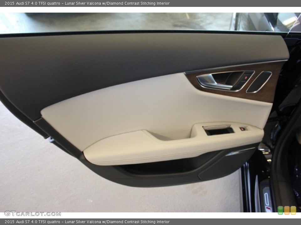 Lunar Silver Valcona w/Diamond Contrast Stitching Interior Door Panel for the 2015 Audi S7 4.0 TFSI quattro #97649193