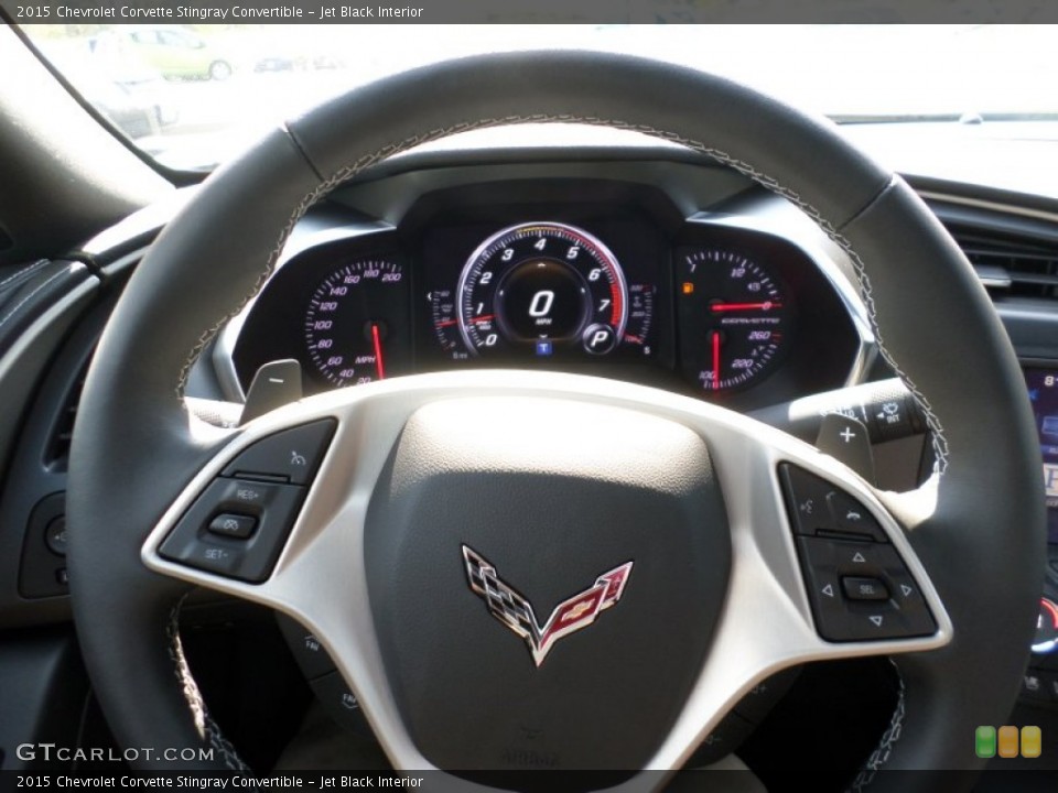Jet Black Interior Steering Wheel for the 2015 Chevrolet Corvette Stingray Convertible #97653612