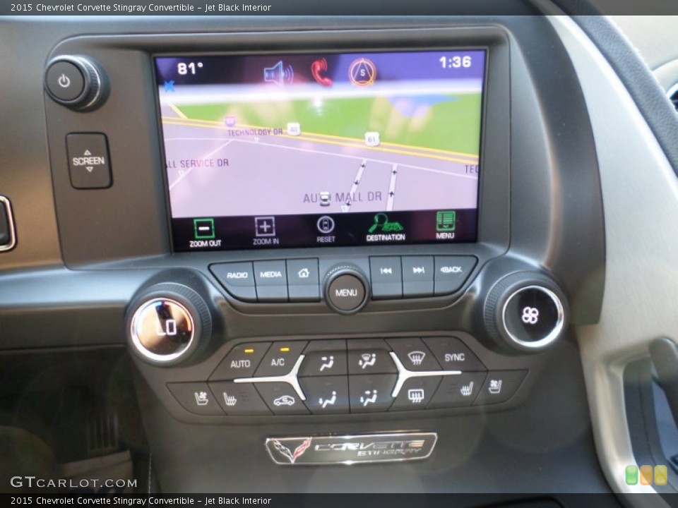 Jet Black Interior Navigation for the 2015 Chevrolet Corvette Stingray Convertible #97653717