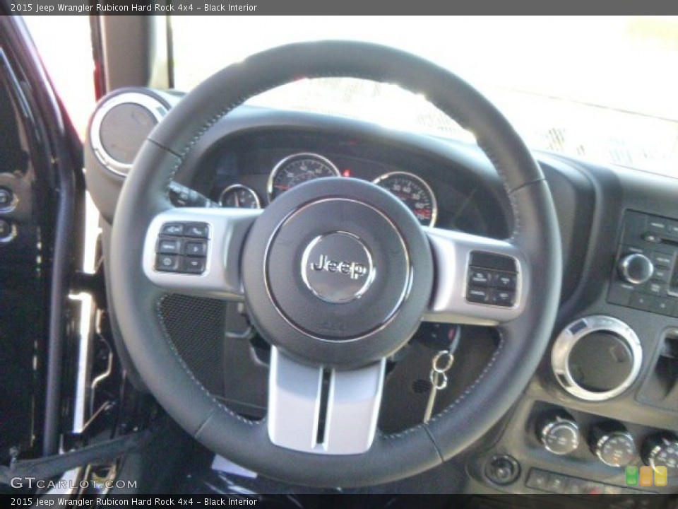 Black Interior Steering Wheel for the 2015 Jeep Wrangler Rubicon Hard Rock 4x4 #97656453