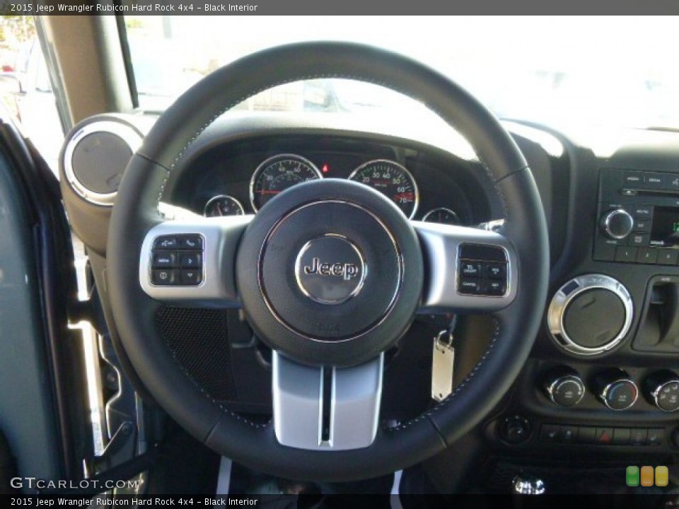 Black Interior Steering Wheel for the 2015 Jeep Wrangler Rubicon Hard Rock 4x4 #97659753