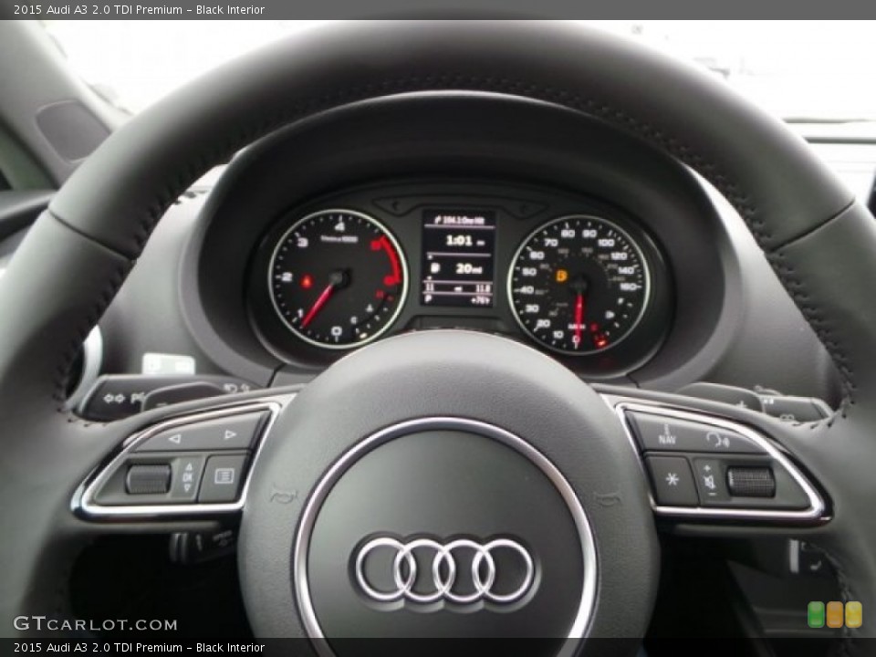Black Interior Steering Wheel for the 2015 Audi A3 2.0 TDI Premium #97675330