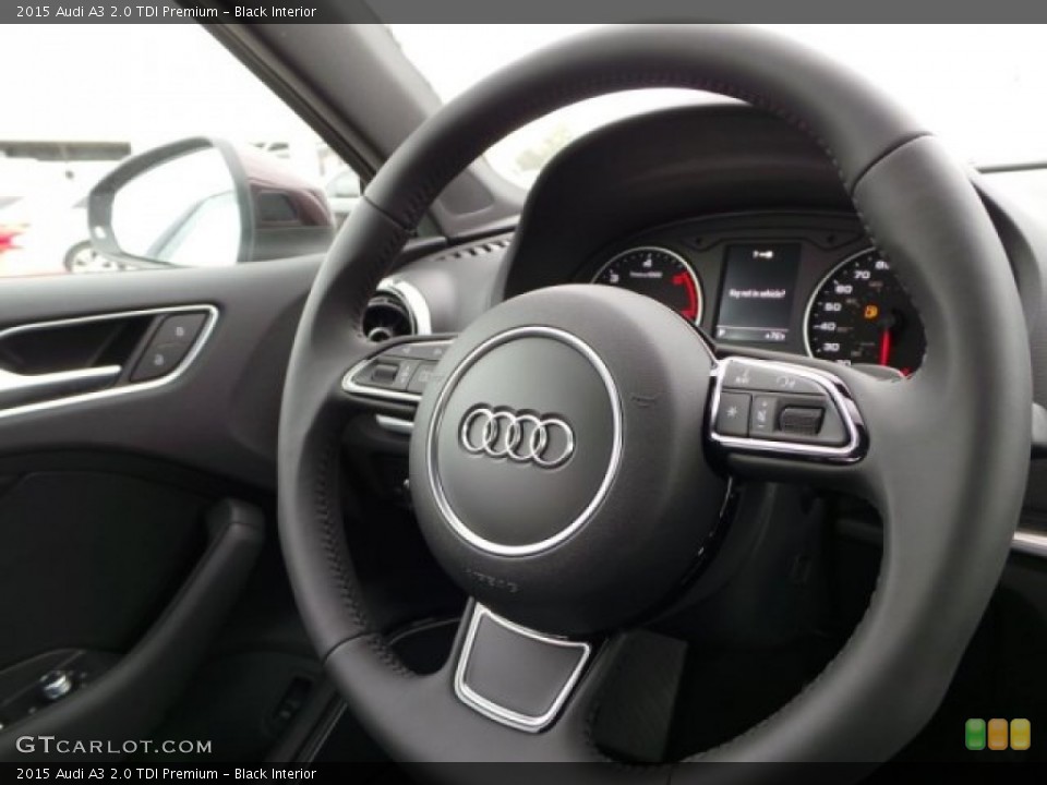 Black Interior Steering Wheel for the 2015 Audi A3 2.0 TDI Premium #97675443