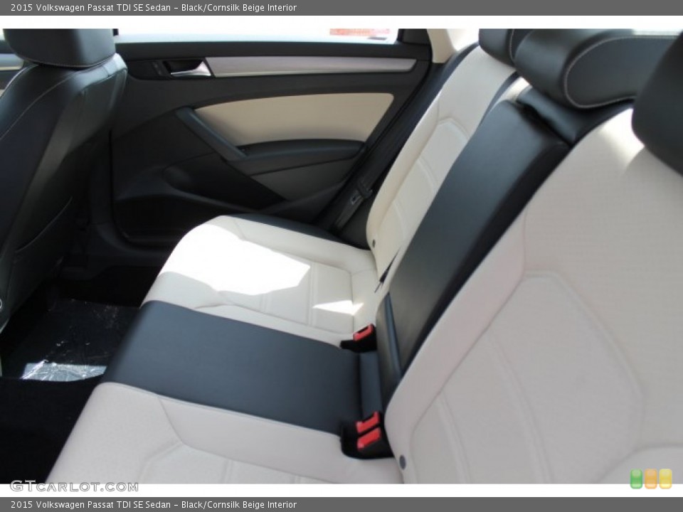 Black/Cornsilk Beige Interior Rear Seat for the 2015 Volkswagen Passat TDI SE Sedan #97694514