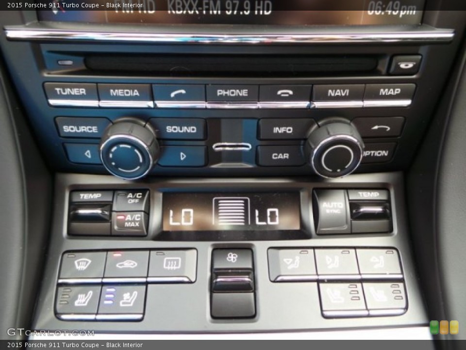 Black Interior Controls for the 2015 Porsche 911 Turbo Coupe #97716615
