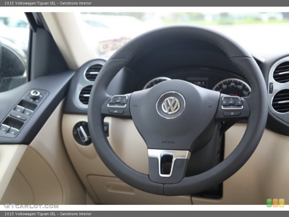 Sandstone Interior Steering Wheel for the 2015 Volkswagen Tiguan SEL #97753991