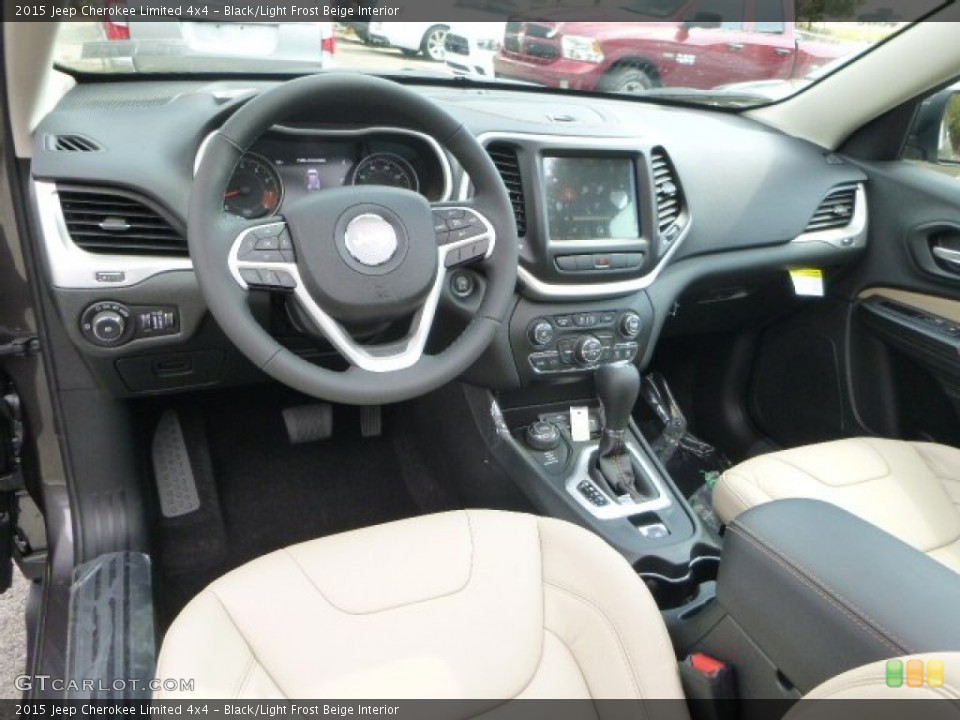 Black/Light Frost Beige Interior Prime Interior for the 2015 Jeep Cherokee Limited 4x4 #97755834