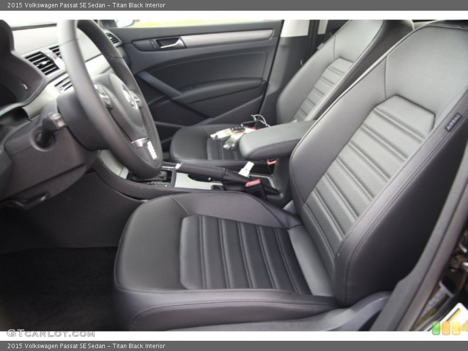 Titan Black Interior Front Seat for the 2015 Volkswagen Passat SE Sedan #97758896