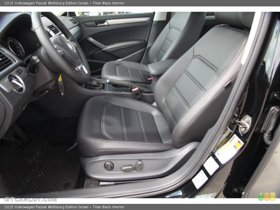 Titan Black Interior Front Seat for the 2015 Volkswagen Passat Wolfsburg Edition Sedan #97759421