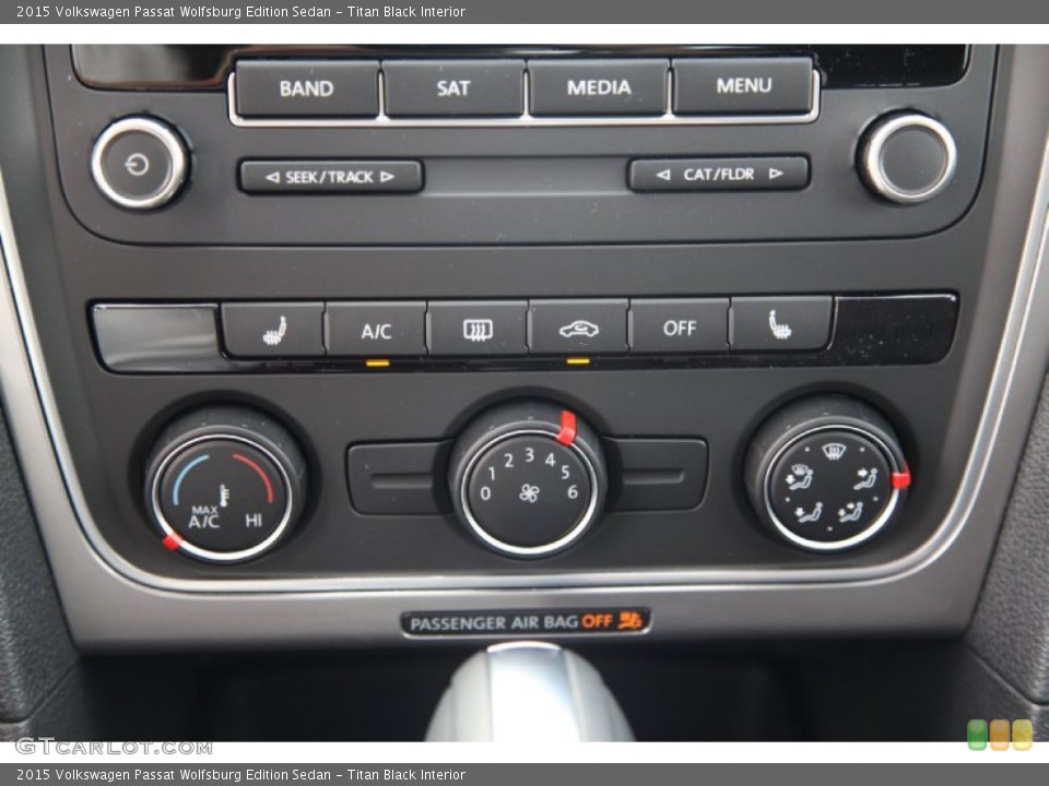 Titan Black Interior Controls for the 2015 Volkswagen Passat Wolfsburg Edition Sedan #97759504