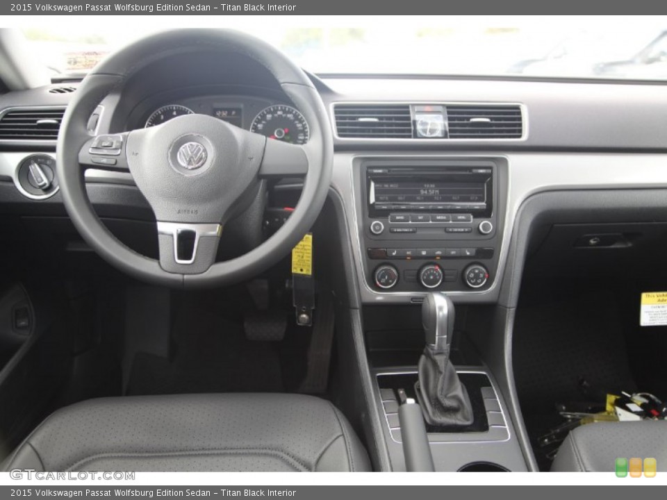 Titan Black Interior Dashboard for the 2015 Volkswagen Passat Wolfsburg Edition Sedan #97759673