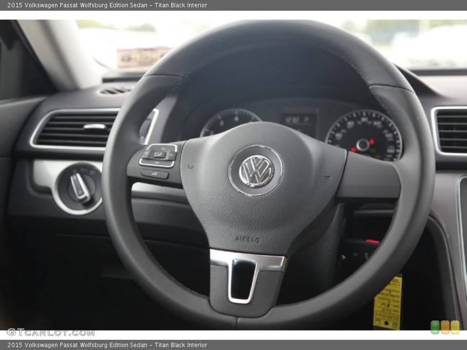 Titan Black Interior Steering Wheel for the 2015 Volkswagen Passat Wolfsburg Edition Sedan #97759697