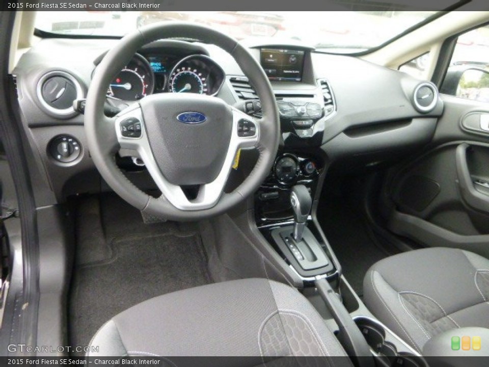 Charcoal Black Interior Prime Interior for the 2015 Ford Fiesta SE Sedan #97811427
