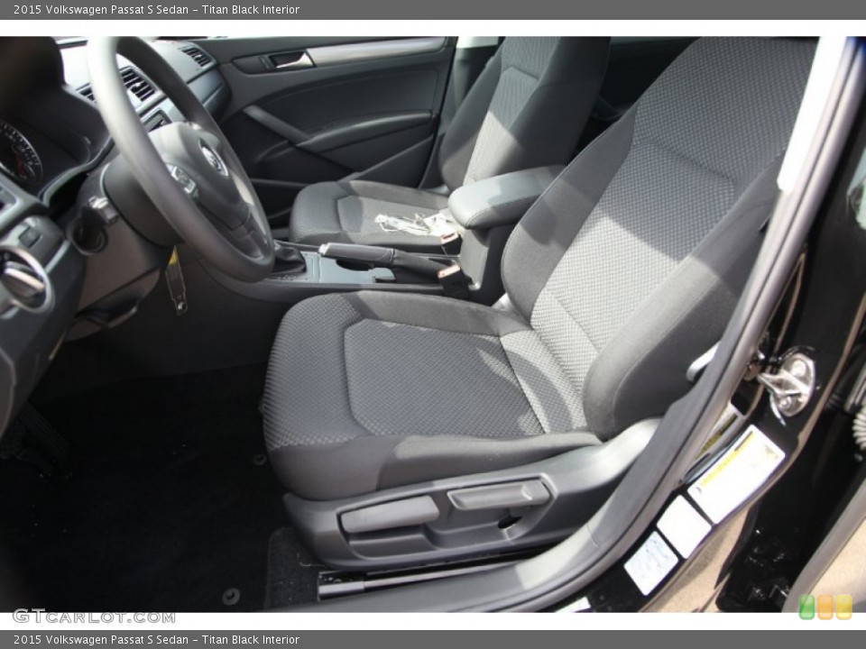 Titan Black Interior Front Seat for the 2015 Volkswagen Passat S Sedan #97817736