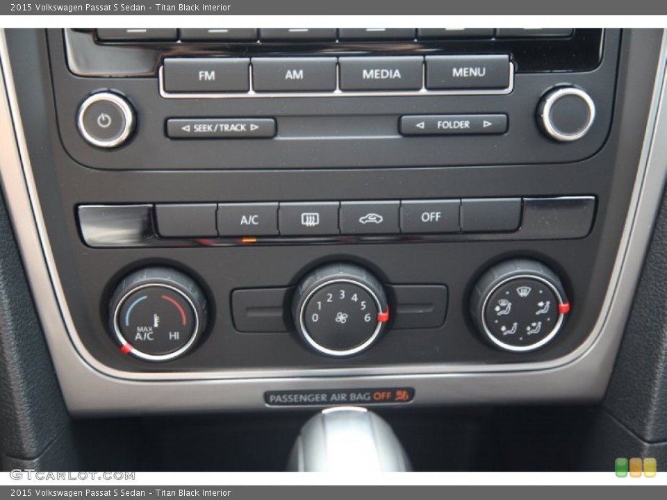 Titan Black Interior Controls for the 2015 Volkswagen Passat S Sedan #97817784
