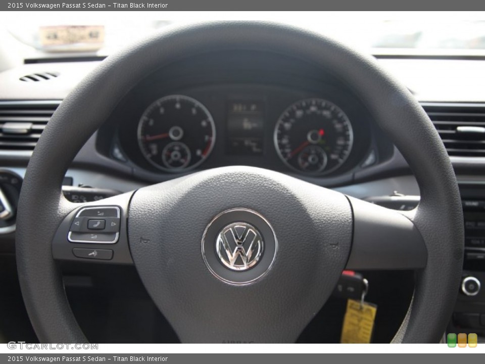 Titan Black Interior Steering Wheel for the 2015 Volkswagen Passat S Sedan #97817808