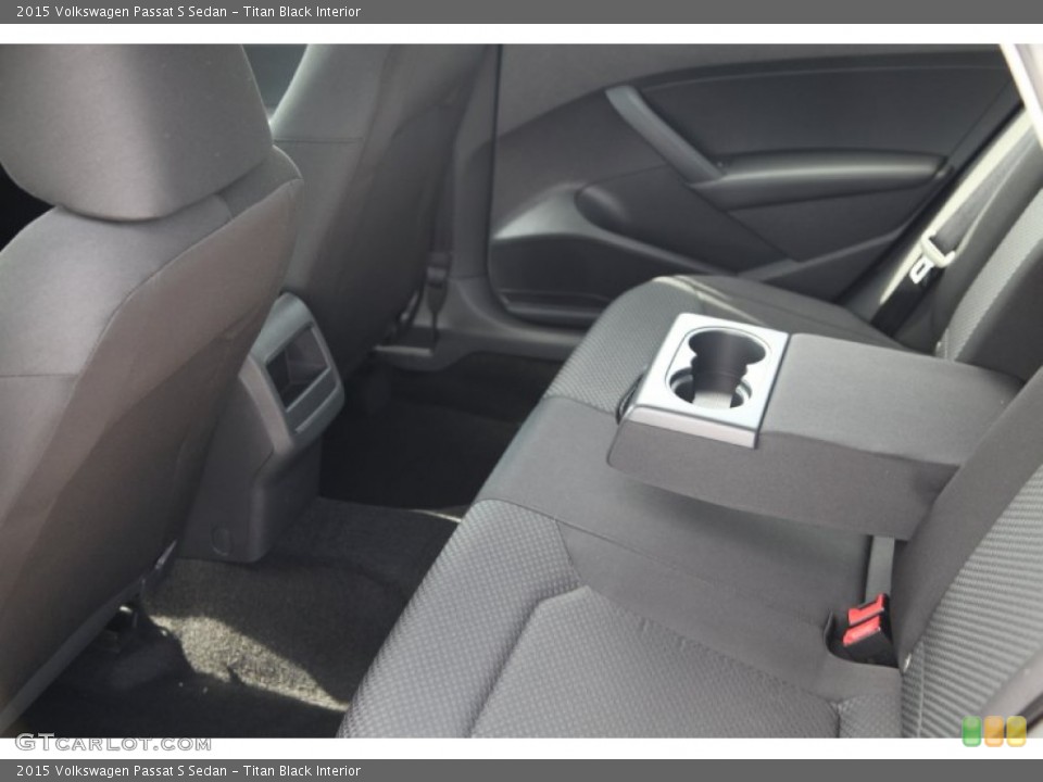 Titan Black Interior Rear Seat for the 2015 Volkswagen Passat S Sedan #97817856