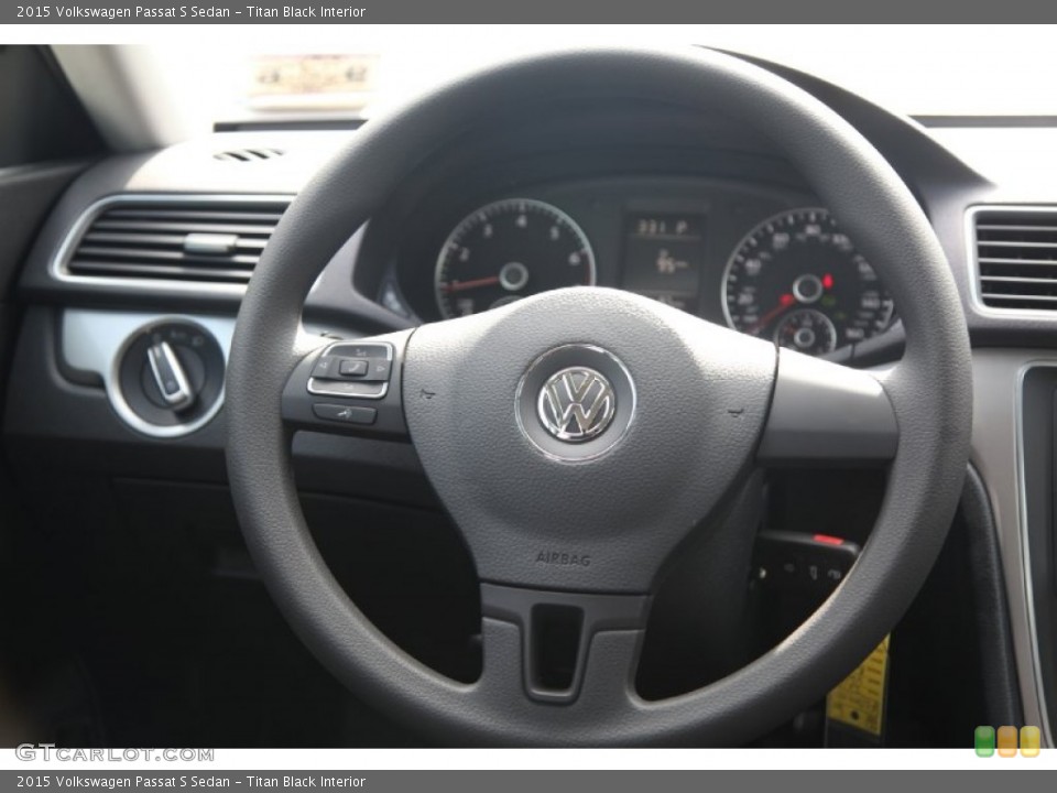Titan Black Interior Steering Wheel for the 2015 Volkswagen Passat S Sedan #97817880