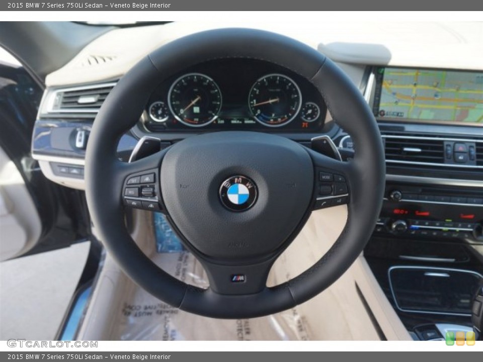 Veneto Beige Interior Steering Wheel for the 2015 BMW 7 Series 750Li Sedan #97819935