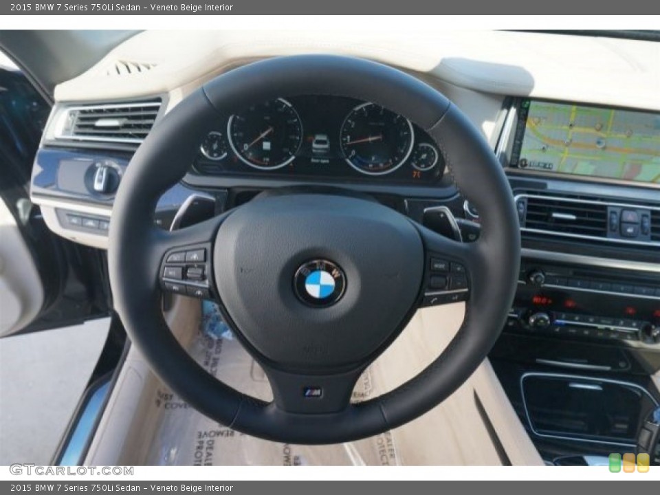 Veneto Beige Interior Steering Wheel for the 2015 BMW 7 Series 750Li Sedan #97826034